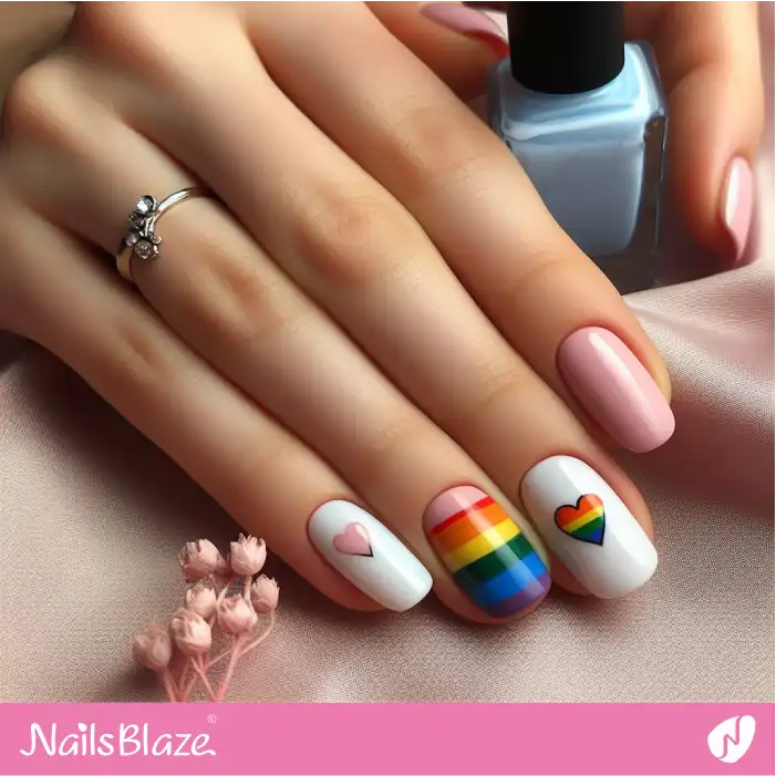 Rainbow Heart Nail Design | Pride | LGBTQIA2S+ Nails - NB2025